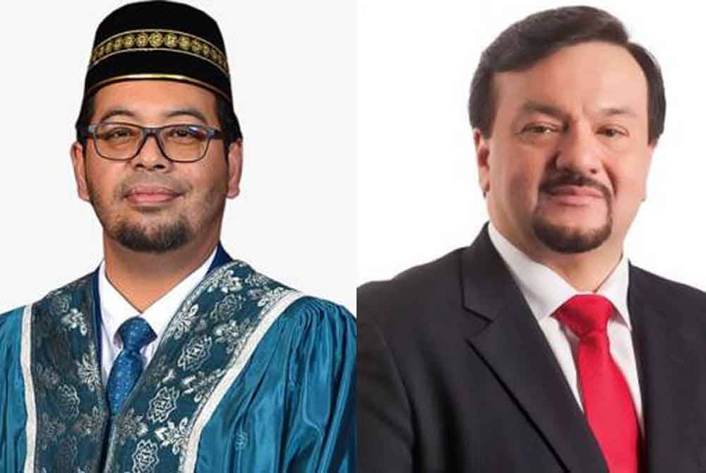 Amir Hamzah (kanan) dan Zulkifli mengangkat sumpah sebagai Senator di Dewan Negara pada Selasa. - Gambar fail