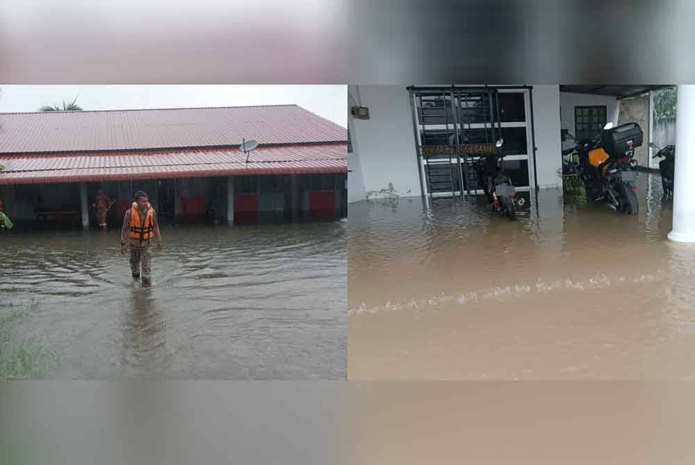 Sebuah rumah yang turut dilanda banjir kilat pada petang Selasa.