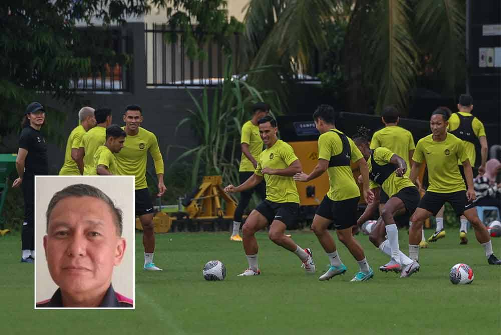 Skuad Harimau Malaya ketika menjalani Sesi Kem Latihan. Foto: Bernama. Gambar kecil: Mohd Sadek