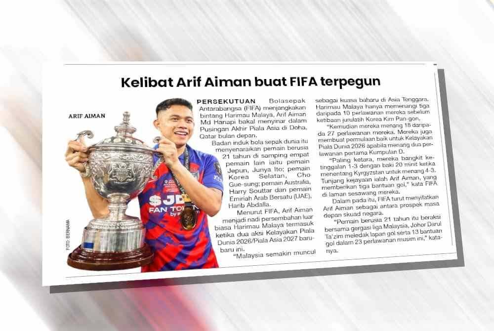 Laporan Sukan Sinar pada Jumaat.