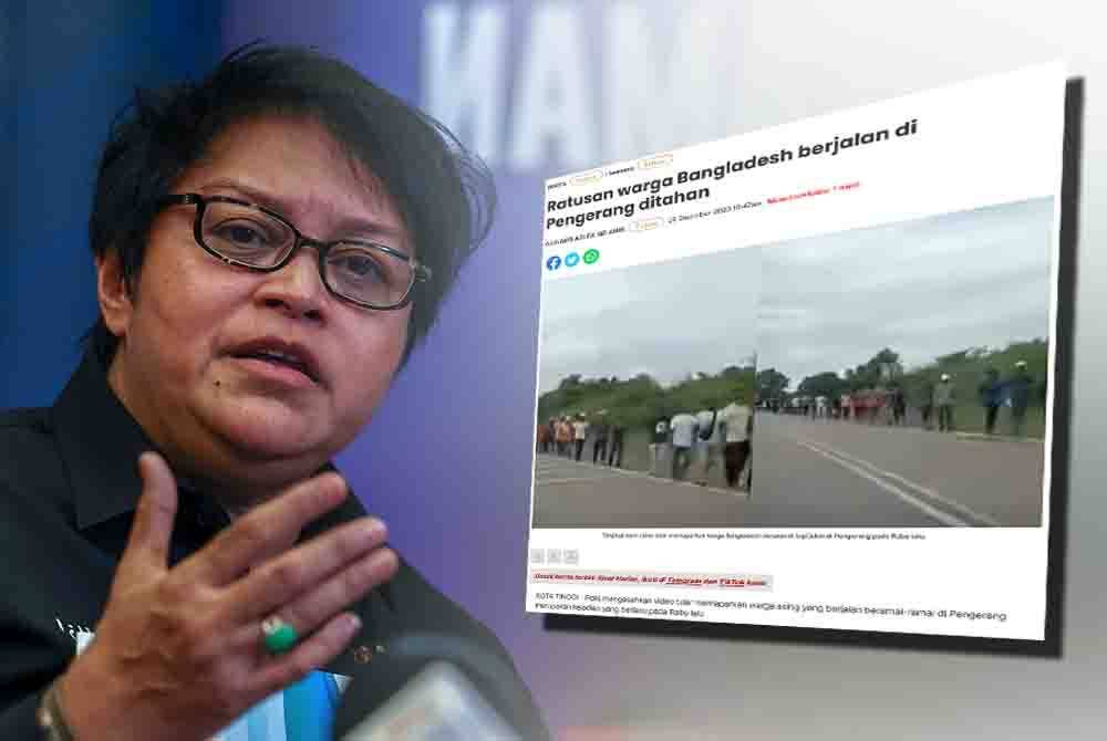 Laporan Sinar Harian pada Isnin. Gambar kecil: Azalina