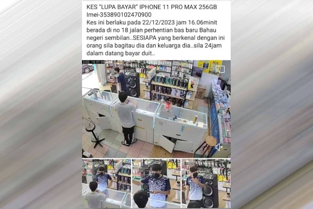 Kejadian berkenaan turut dikongsi di Facebook.