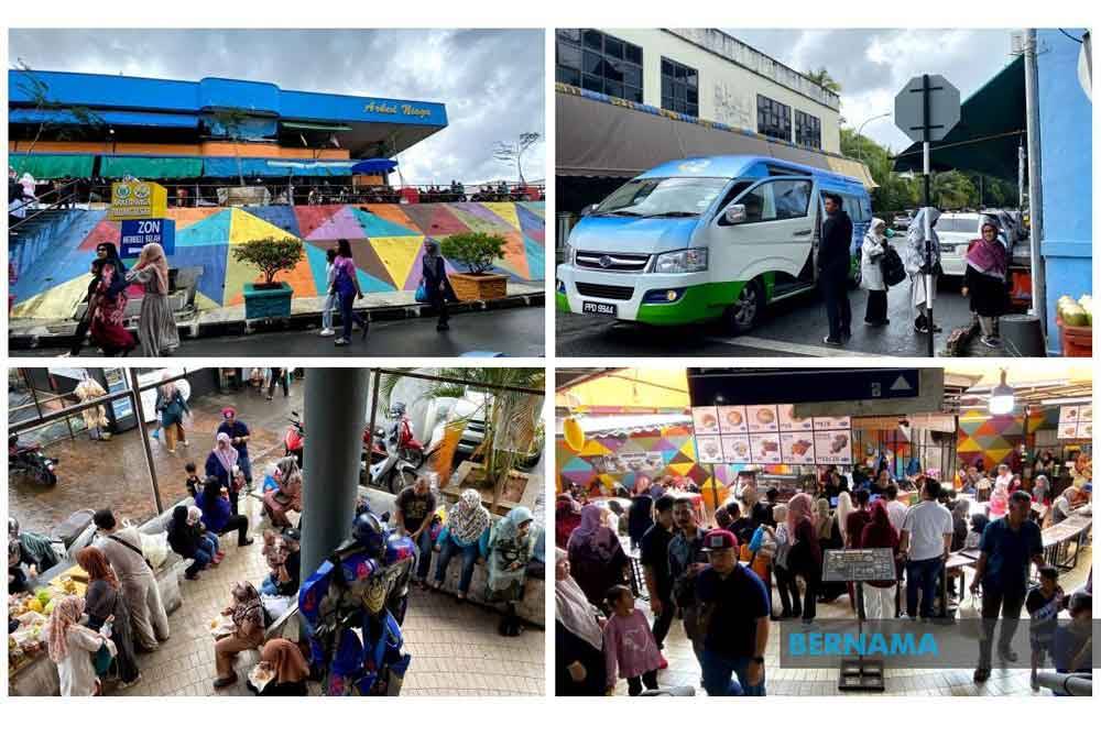 Arked Niaga Padang Besar menjadi tumpuan pengunjung sepanjang cuti persekolahan ini. Foto Bernama