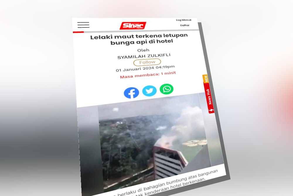 Laporan Sinar Harian berhubung kejadian.
