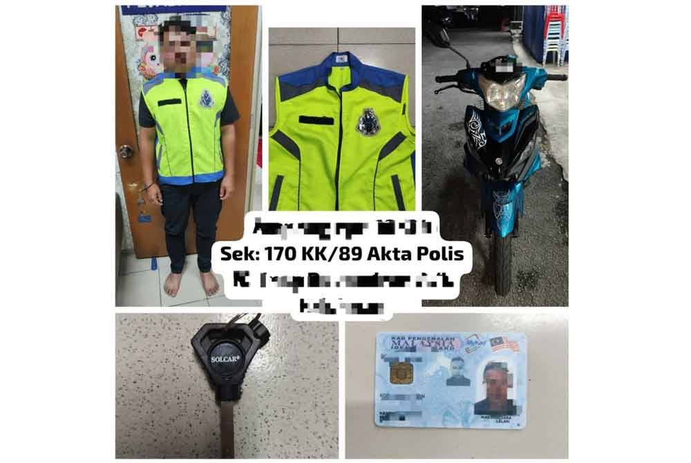 Motosikal dan vest yang dirampas.