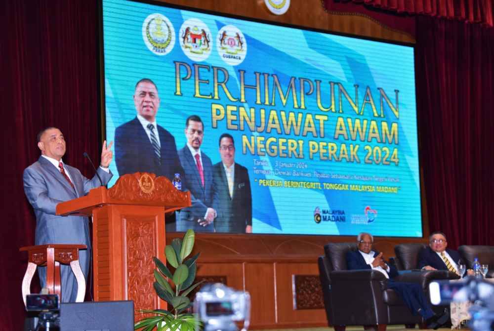 Saarani ketika berucap merasmikan Seminar dan Perhimpunan Penjawat Awam Negeri Perak 2024 di Bangunan Perak Darul Ridzuan pada Rabu.