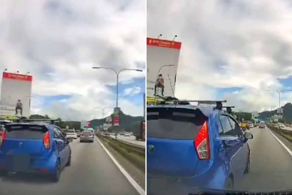 Tular video memaparkan sebuah kereta yang dipandu secara melulu sebelum kenderaan tersebut dilihat berhenti di tengah jalan pada Sabtu.
