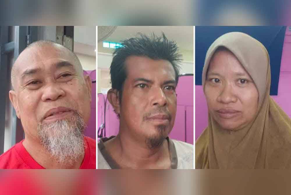 Dari kiri; Ismail, Azmi dan Shamsiah.