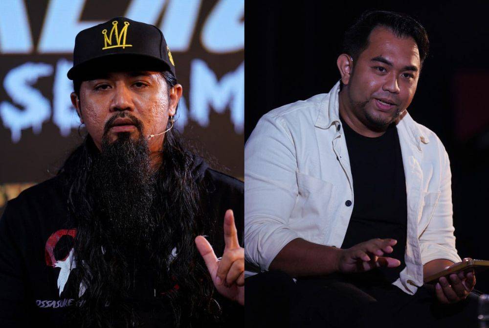 Ossasuke Hikaru (kiri) dan Idham Nawawi berkongsi pengalaman mistik masing-masing secara langsung dalam TikTokers Sembang Seram sempena Festival Seram Buku Prima di Kompleks Kumpulan Karangkraf pada Ahad.