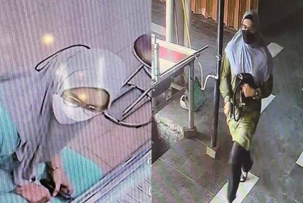 Perbuatan suspek dirakam kamera litar tertutup (CCTV). Foto PDRM