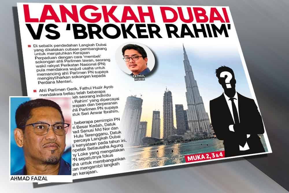 Muka depan Sinar Harian pada 5 Januari lalu yang memaparkan pendedahan Langkah Dubai.