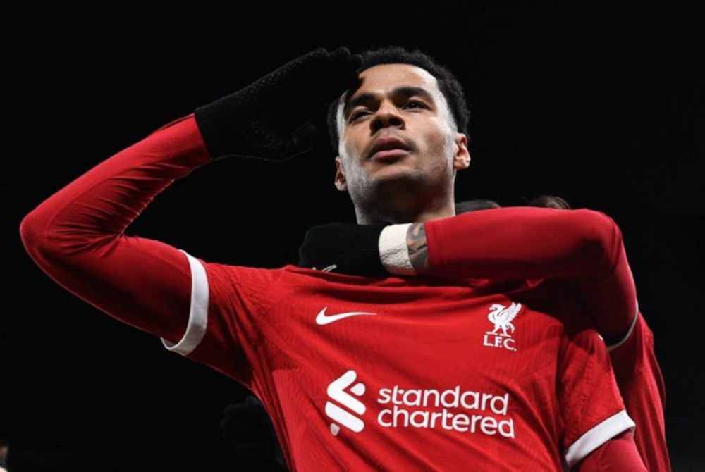 Gakpo pencetak gol kemenangan Liverpool. Foto Agensi