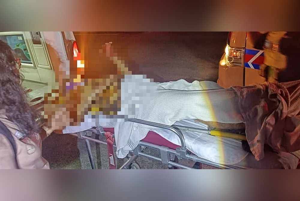 Salah seorang penumpang bas yang mengalami kecederaan parah.