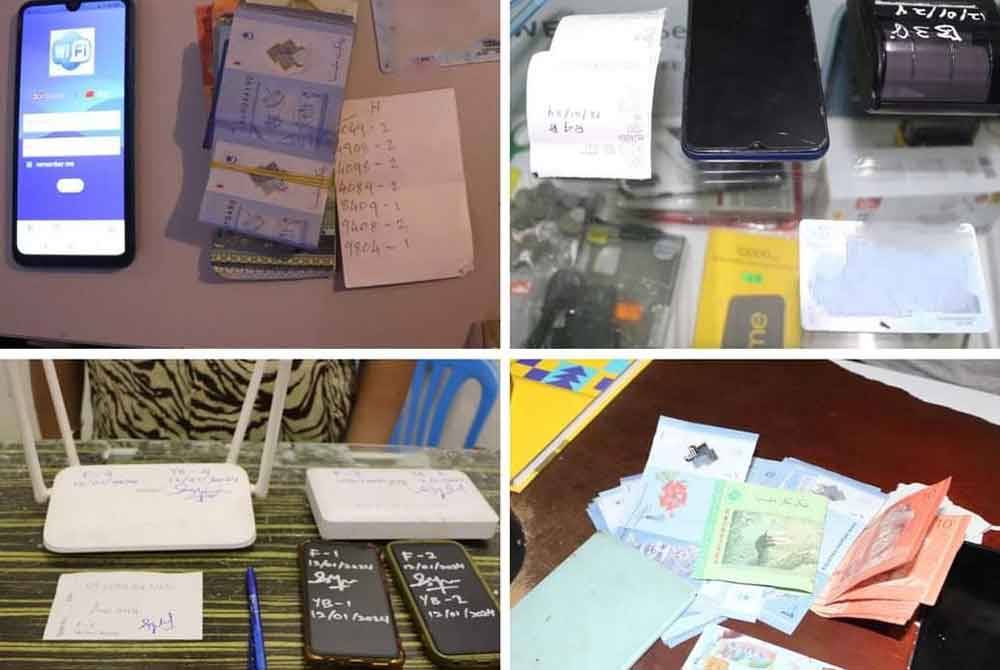 Barang kes yang dirampas dalam serbuan yang dilakukan (Foto Polis Kuantan)
