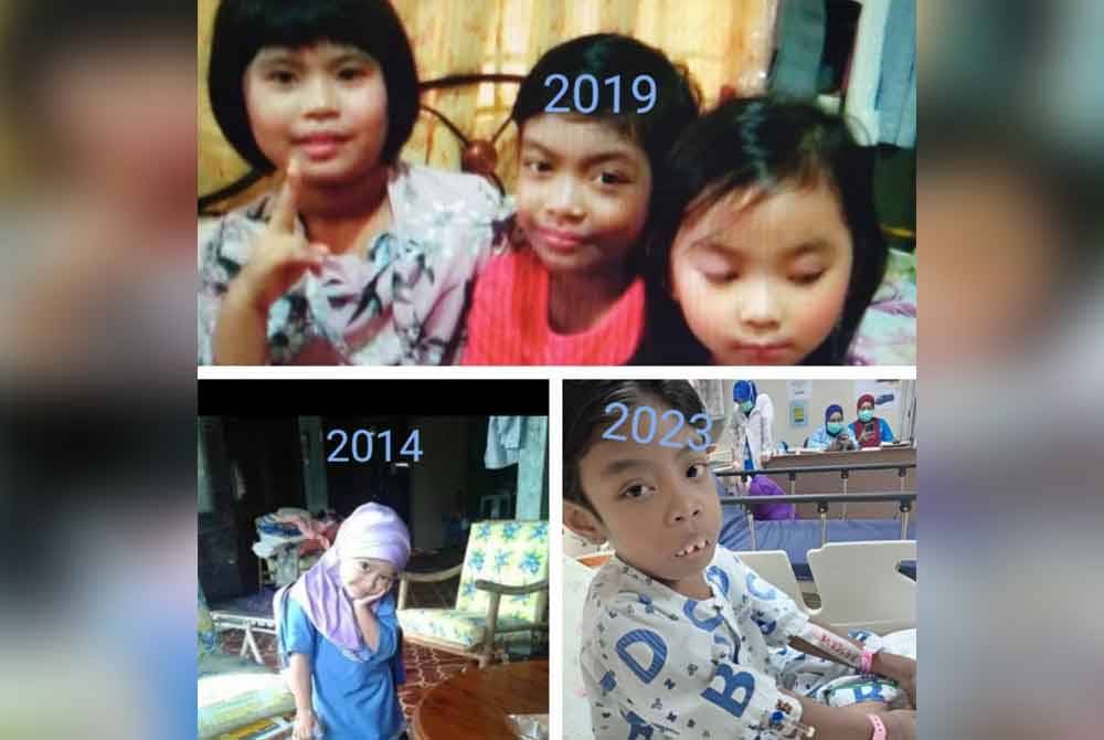 Perubahan Nur Ainul Darwisya dari usia empat hingga 14 tahun.