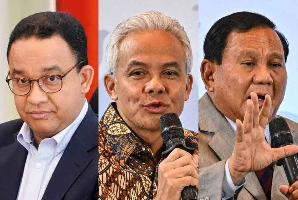 Dari kiri: Anies Baswedan, Ganjar Pranowo dan Prabowo Subianto.