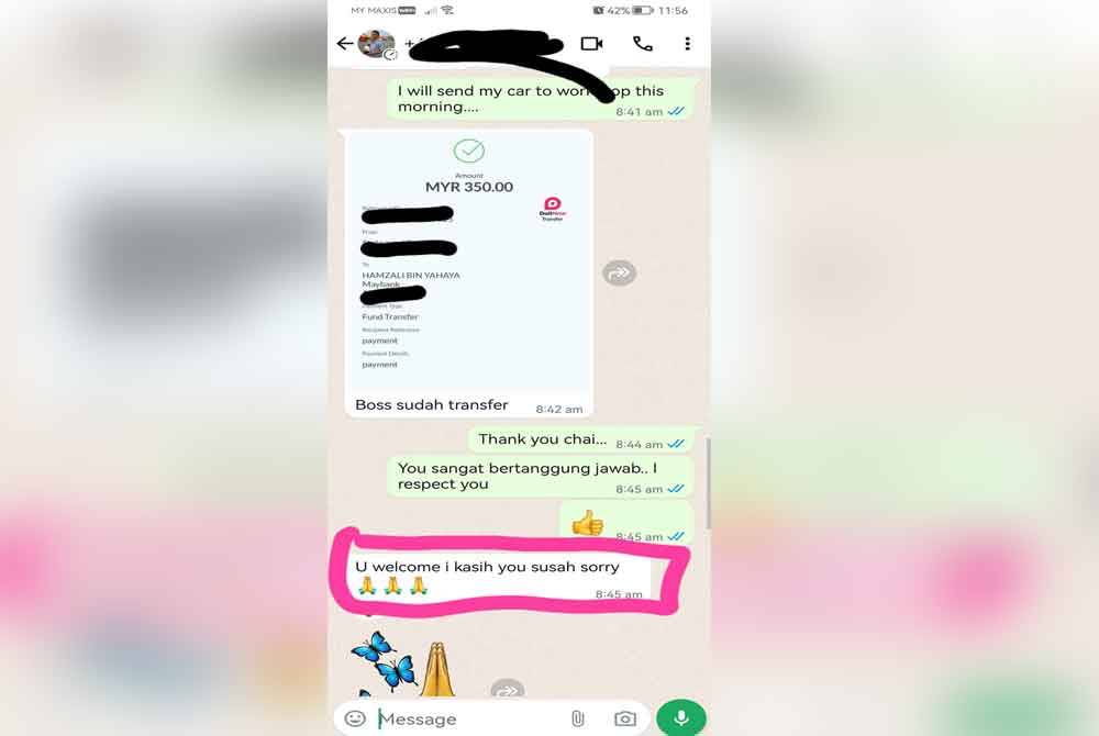 Tangkap layar hantaran Hamzali di Facebook pada Jumaat