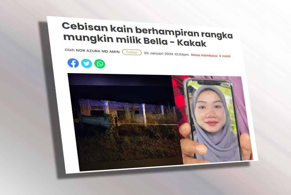 Tiga suspek berkaitan kes kehilangan Bella telah ditahan sebelum salah seorang daripadanya menunjukkan lokasi penemuan rangka manusia ini.