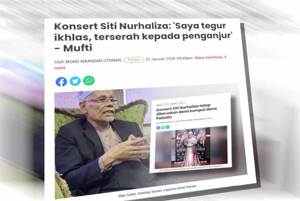 Wan Salim sebelum ini memberitahu beliau menegur secara ikhlas demi kebaikan umat Islam, bukan untuk mencari populariti atau apa-apa kepentingan diri.