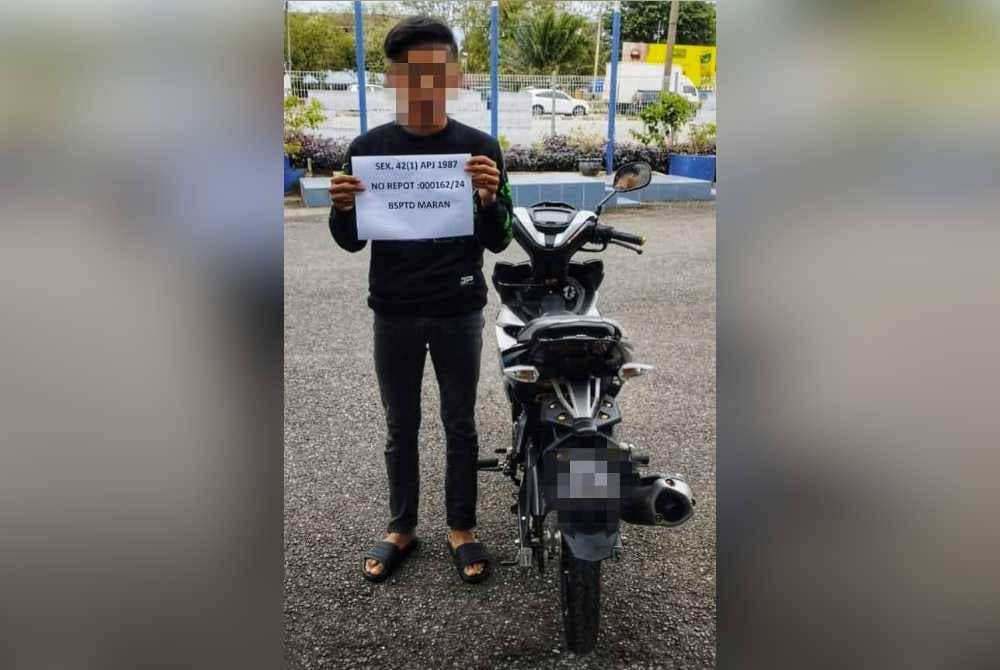 Lelaki berusia 20 tahun ditahan di Felda Jengka 23 pada Selasa. Foto PDRM