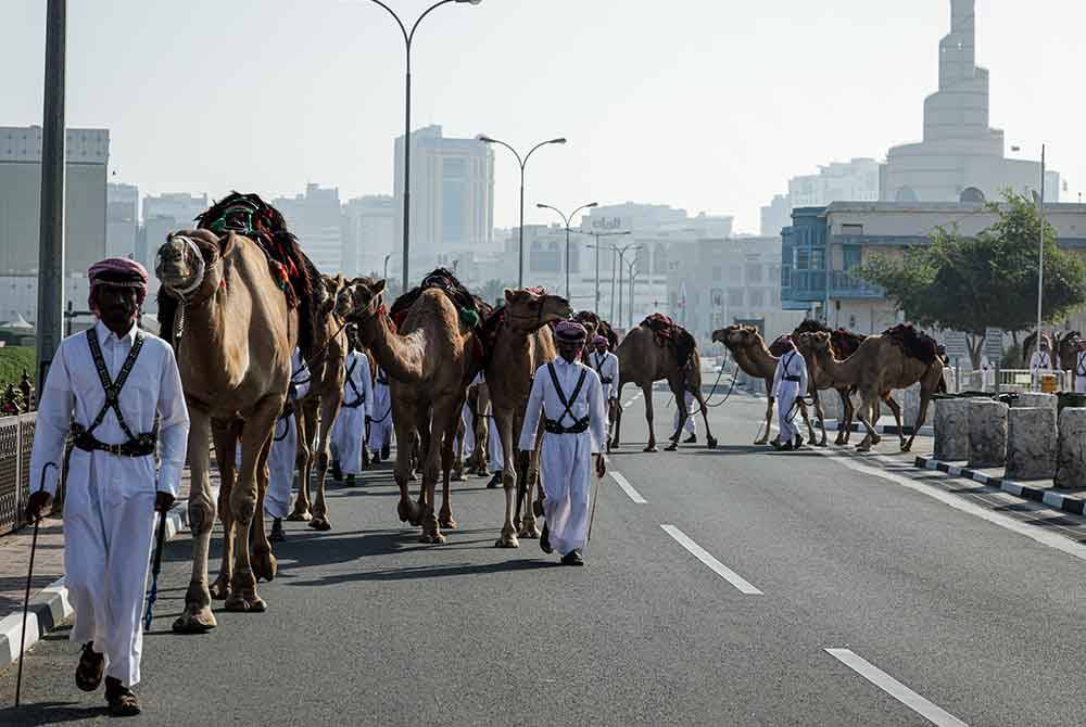 Antara pemandangan jalan menuju ke hadapan laman Istana yang juga pusat pemerintahan Kerajaan Qatar, Amiri Diwan. Foto: Bernama
