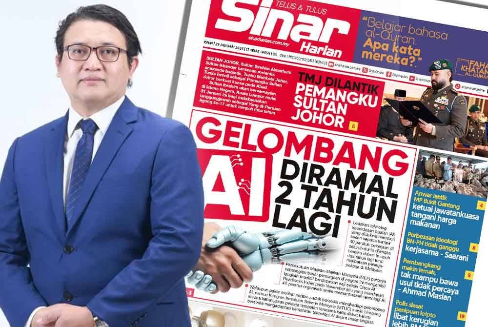 Nasru Syazwan (kiri) dan laporan Sinar Harian.