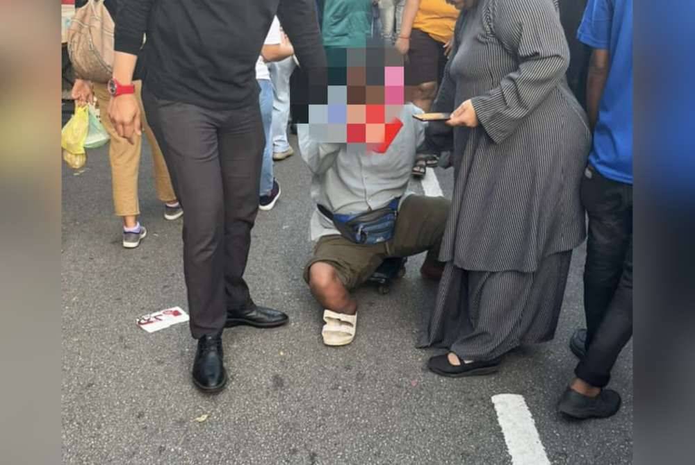 Pengemis yang ditahan terdiri daripada mereka yang cacat anggota badan. Foto JIM Johor