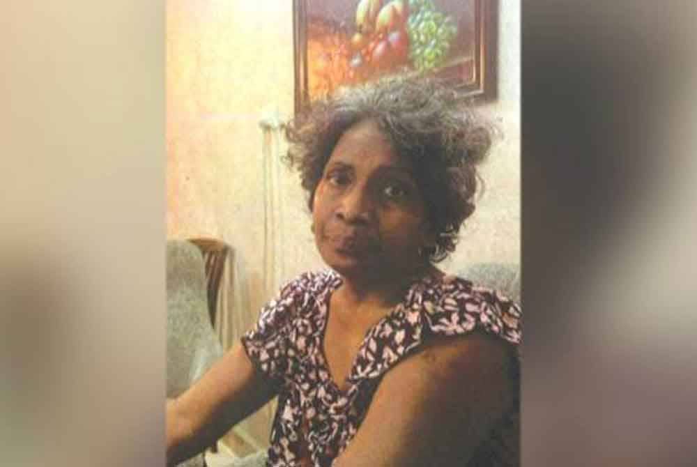 Kasturi Bai Murugesu, 56 tahun, diklasifikasi Polis Daerah Ipoh sebagai orang hilang sejak 21 Januari lalu. - Foto PDRM