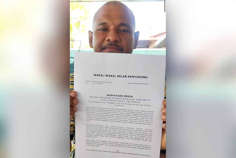 Mohammad Adhan bersama kenyataan media selepas sidang akhbar pada Ahad.