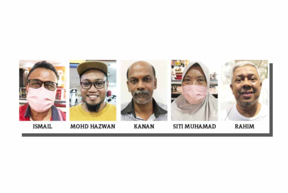 Dari kiri: Ismail, Mohd Hazwan, Kanan, Siti dan Rahim