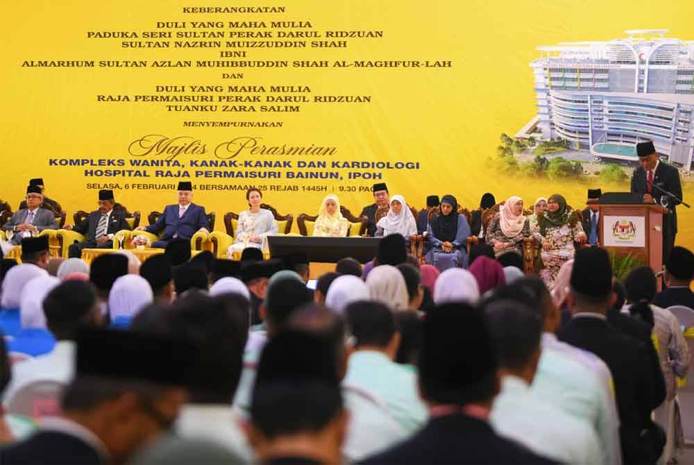 Dzulkefly ketika menyampaikan sembah ucapan dalam majlis perasmikan Kompleks Wanita, Kanak-kanak dan Kardiologi Hospital Raja Permaisuri Bainun (HRPB) Ipoh yang disempurnakan Sultan Perak, Sultan Nazrin Muizzuddin Shah pada Selasa.