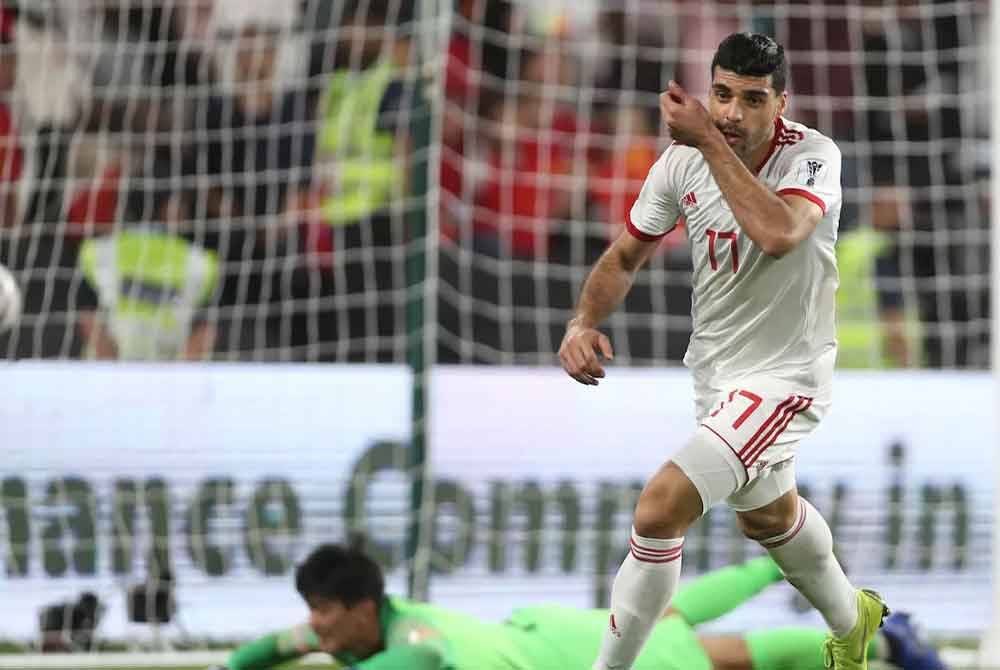 Mehdi Taremi sebelum ini terlepas aksi suku akhir menentang Jepun gara-gara dibuang pada ketika berdepan Syria di pusingan kalah mati. Foto Agensi