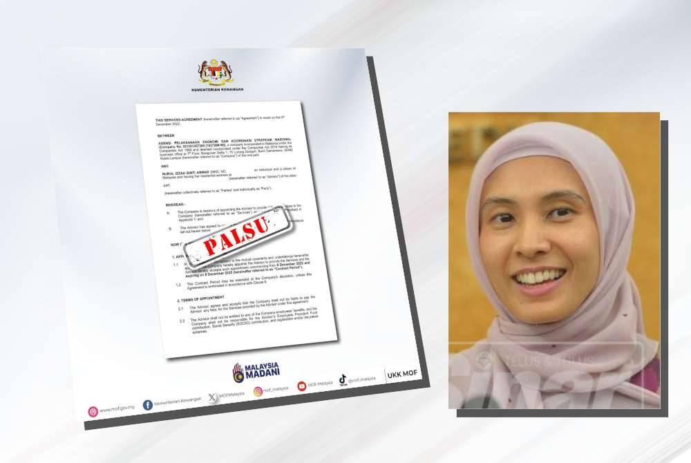 Hantaran dimuat naik MoF di platform X pada Rabu. (Gambar kecil: Nurul Izzah)
