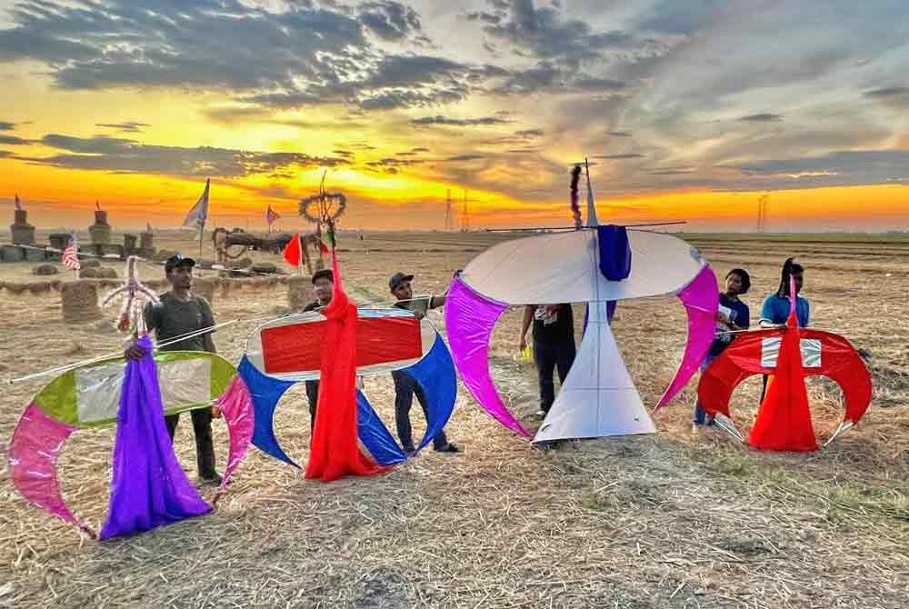 Pelbagai jenis wau dapat disaksikan pada pesta wau Kampung Benua, Alor Setar.