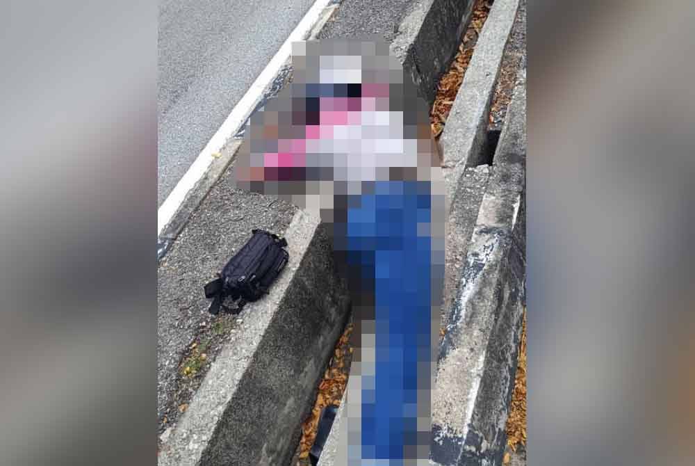 Mangsa maut di lokasi kejadian selepas terbabas lalu melanggar pembahagi jalan dalam insiden petang Selasa.