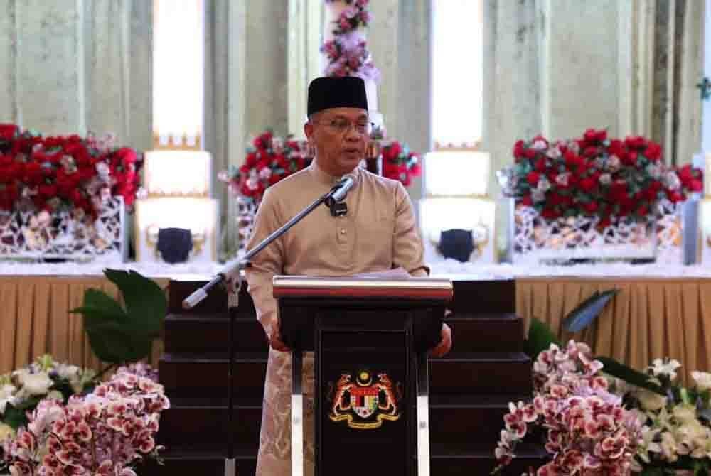 Mohd Na’im berucap ketika Majlis Akad Nikah Rahmah sempena Sambutan Jubli Emas 50 Tahun Jawi di Dewan Serbaguna Masjid Wilayah Persekutuan pada Sabtu. - Foto: Jawi.