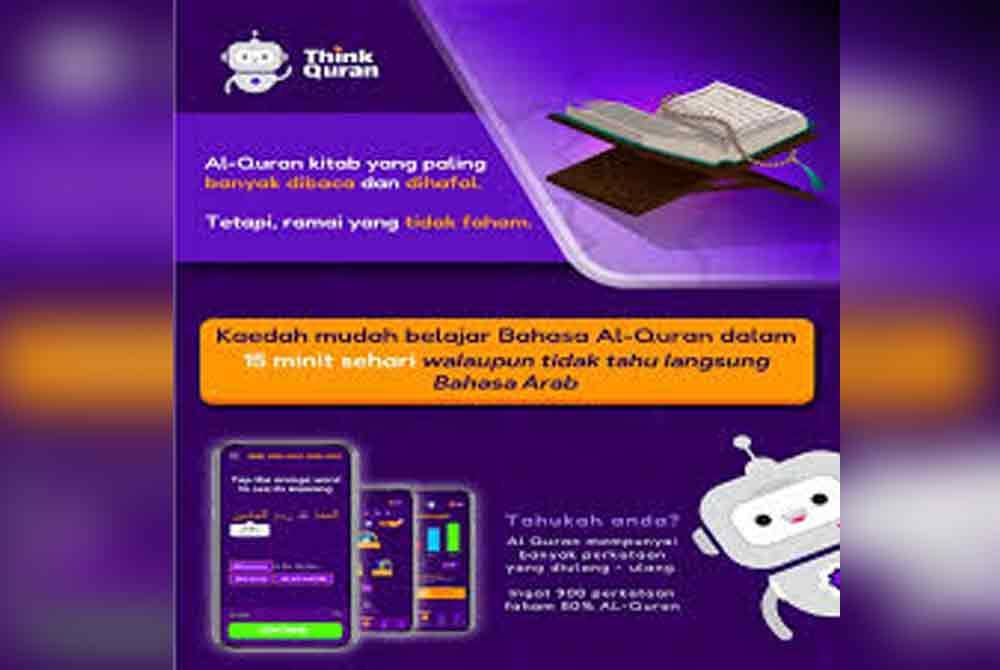 Sebelum ini, Sinar Harian melaporkan aplikasi Think Quran sudah mula digunakan secara meluas oleh orang ramai sejak kempen #FahamKhatamAlQuran dilancarkan pada 12 Januari lalu.