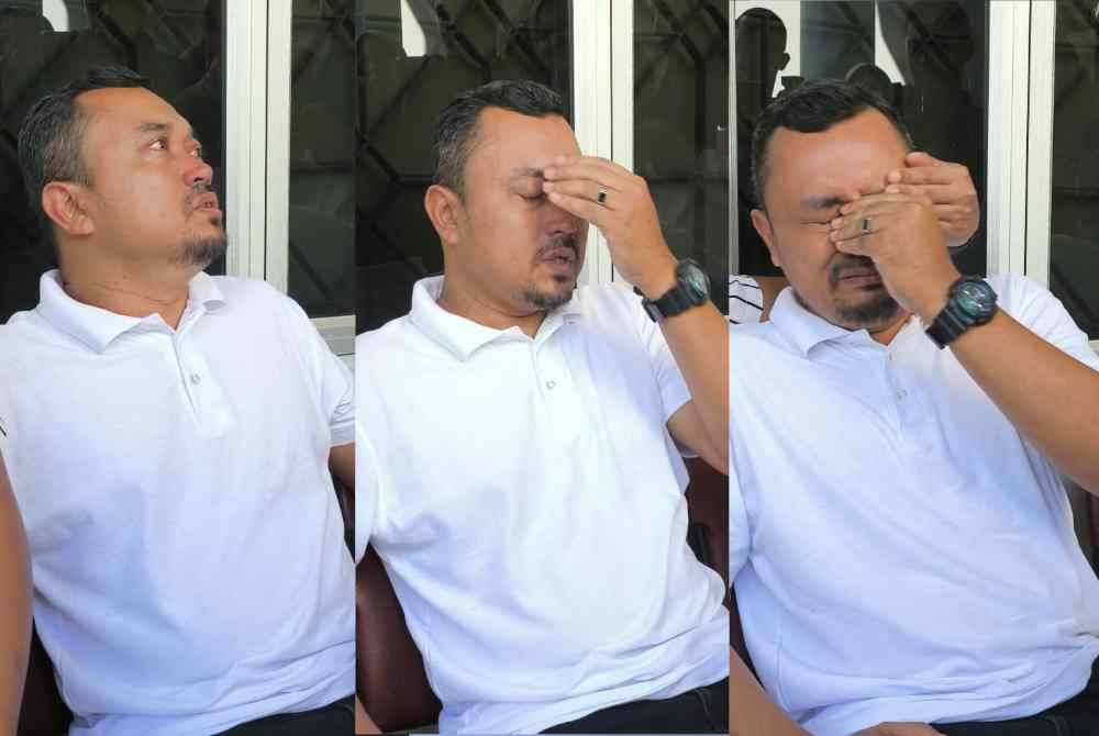 Shah Rizad kelihatan sebak ketika ditemui di luar Mahkamah Majistret Bandar Baru Bangi pada Selasa, selepas prosiding pertuduhan terhadap lima penghantar makanan atas dakwaan membunuh adiknya, minggu lalu.