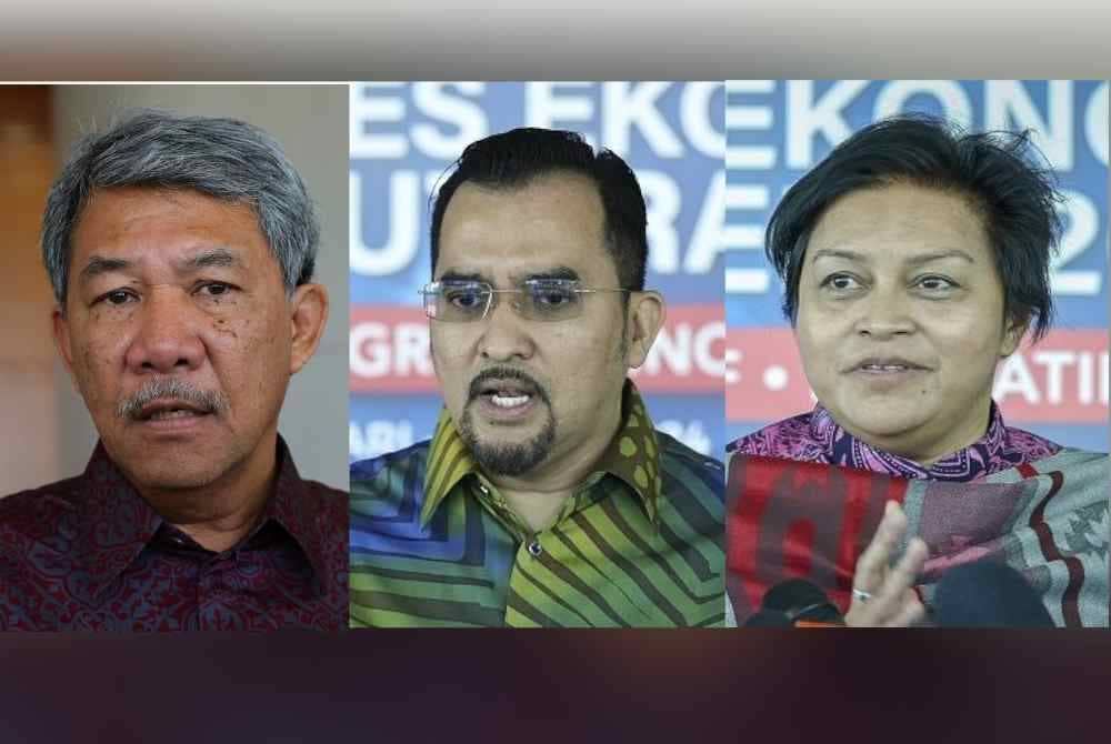 Gambar dari kiri: Mohamad Hasan, Asyraf Wajdi, Azalina