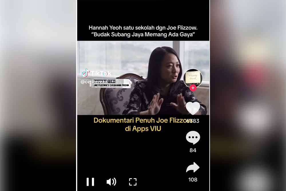 Klip video Hannah berkingsi mengenai Joe Flizzow yang tular di TikTok