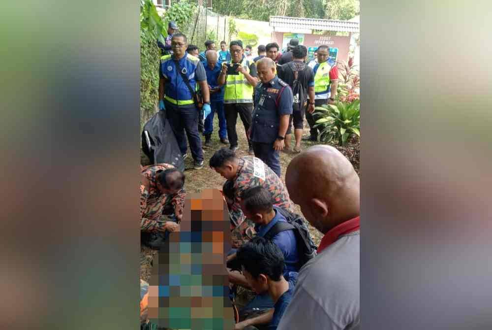 Mangsa dilaporkan tidak sedarkan diri ketika berada di atas gunung. Foto JBPM