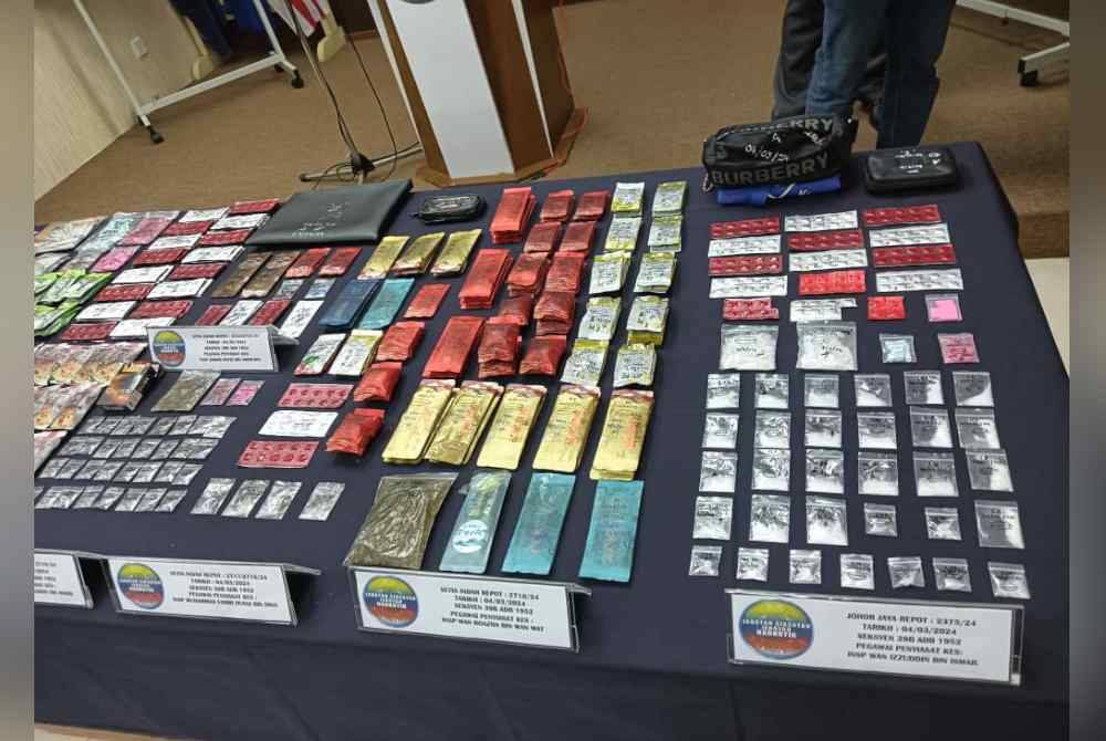 
Antara dadah yang dirampas dalam serbuan dadah selama dua hari melibatkan jumlah RM519,628.