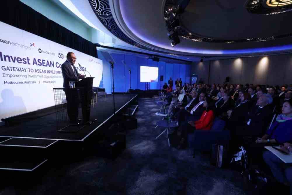 Anwar menyampaikan ucaptama pada Persidangan Invest ASEAN 2024 pada Khamis.