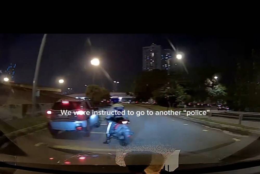 Tangkap layar tular video kejadian memaparkan insiden di laluan lori di kawasan kawasan pemeriksaan (check point) Johor Bahru- Singapura.