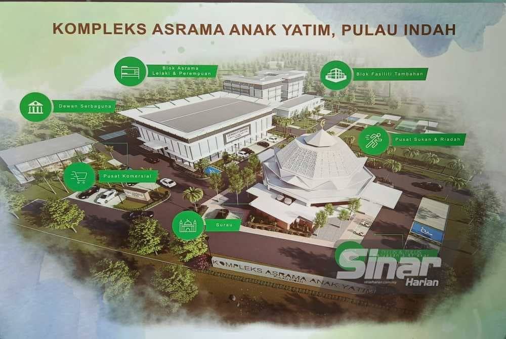 Pembangunan kompleks asrama anak yatim di Pulau Indah, Klang membabitkan kos RM17 juta. Foto Sinar Harian ASRIL ASWANDI SYUKOR