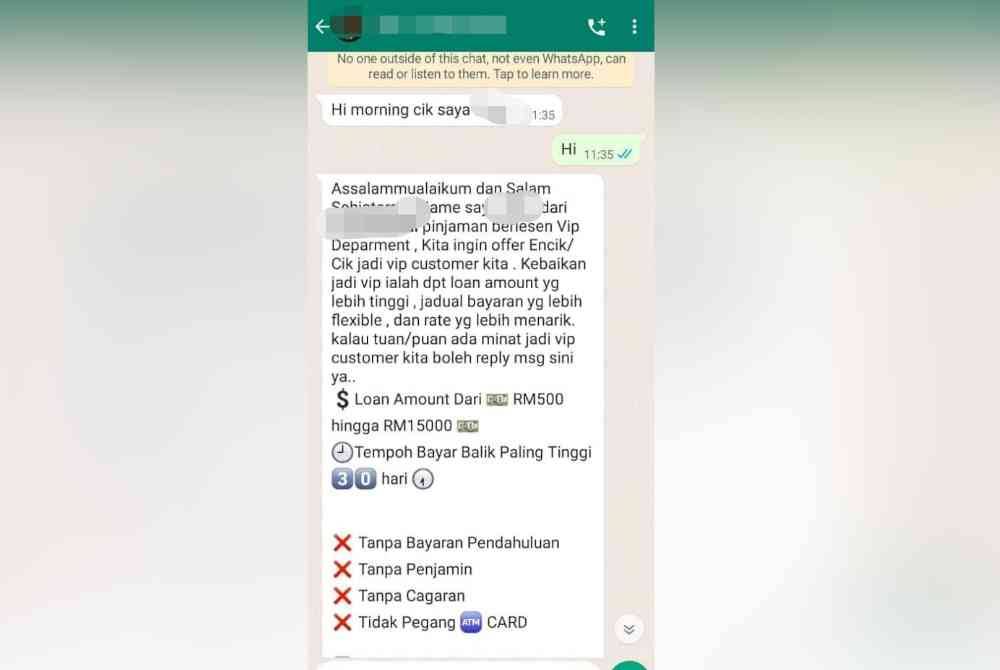 Kelulusan dan boleh dapatkan wang dalam kadar segera antara taktik digunakan untuk memerangkap mangsa.