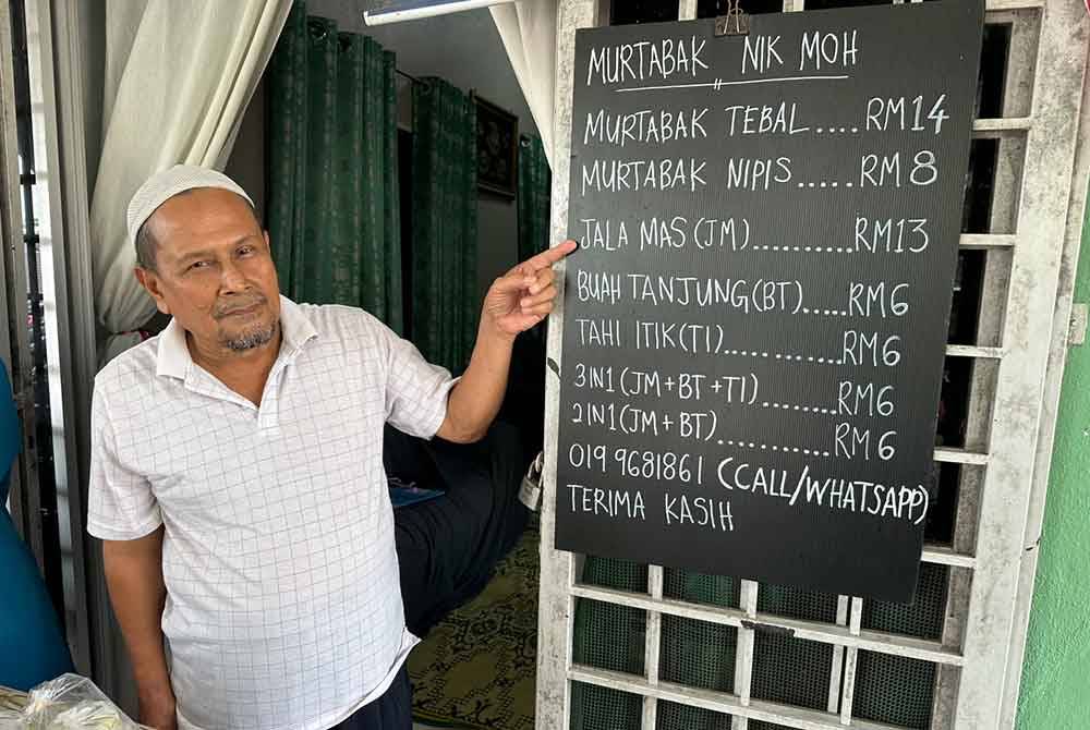 Senarai harga kuih-muih yang dijual oleh Mohammed