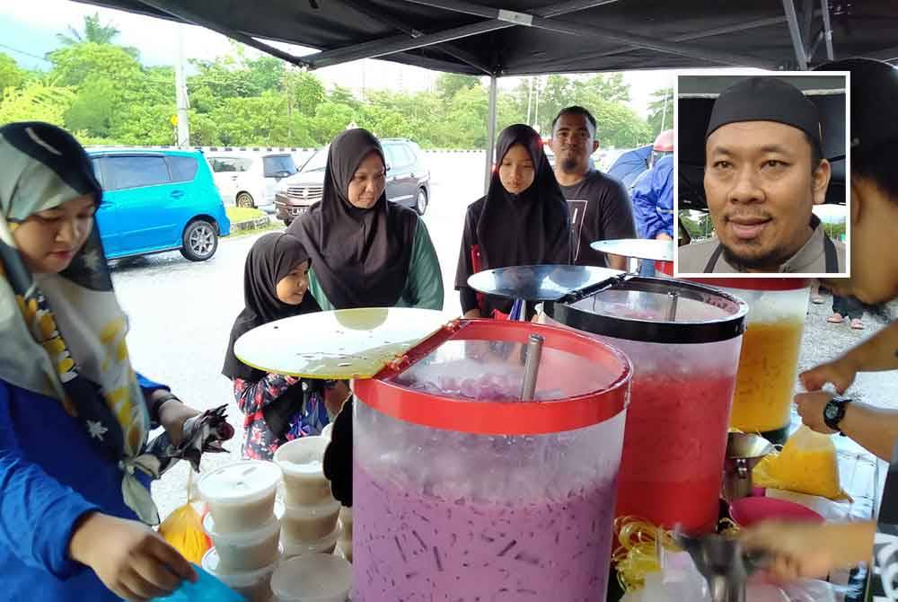 Pemberian air percuma menerusi inisiatif Hentian Air Balang Ramadan disediakan setiap hari kepada orang ramai bagi membantu meringankan beban. Gambar kecil: Mohd Fariq