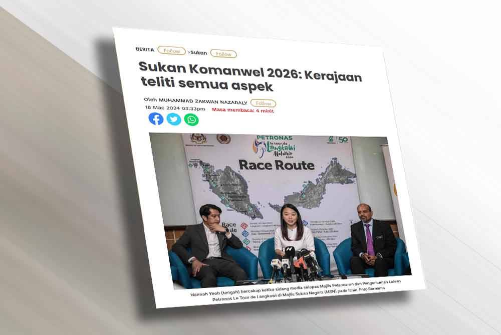 Cadang Sukan Komanwel 2026 tidak hanya tertumpu di Kuala Lumpur