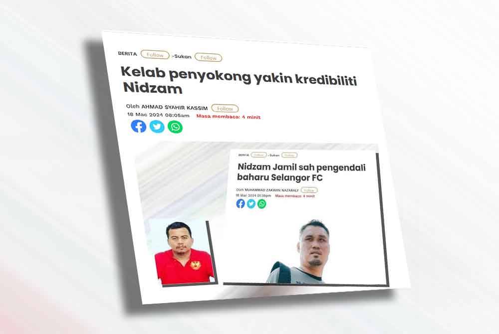 Laporan Sukan Sinar pada 18 Mac.